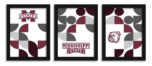 Fan Creations Home Decor Mississippi State Minimalist Color Pop 12x16 (set of 3)