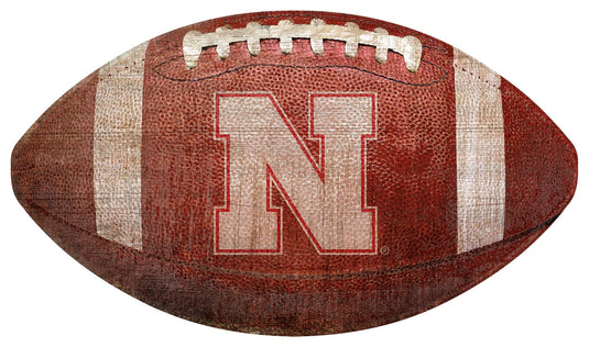 Fan Creations Wall Decor Nebraska 12in Football Shaped Sign