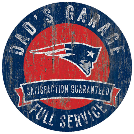 Fan Creations 12" Circle New England Patriots Dad's Garage Sign