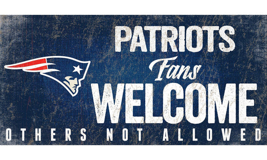 Fan Creations 6x12 Sign New England Patriots Fans Welcome Sign