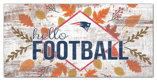 Fan Creations Holiday Home Decor New England Patriots Hello Football 6x12
