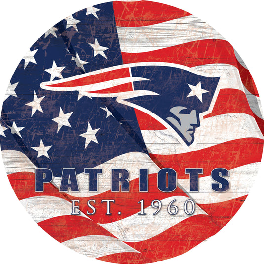 Fan Creations Home Decor New England Patriots Team Color Flag Circle