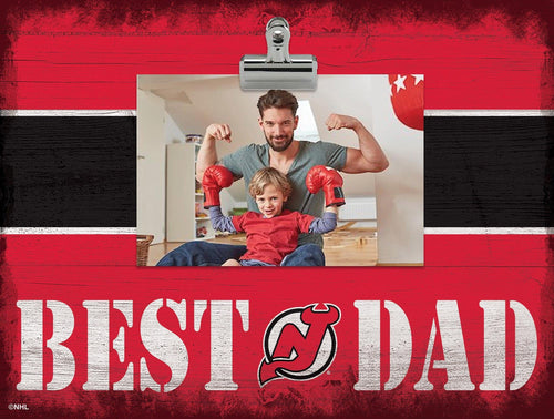 Fan Creations Desktop Stand New Jersey Devils Best Dad With Stripe Clip Frame