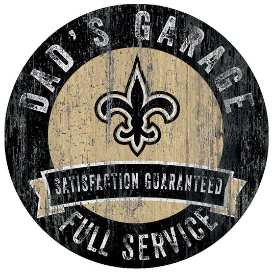 Fan Creations 12" Circle New Orleans Saints Dad's Garage Sign