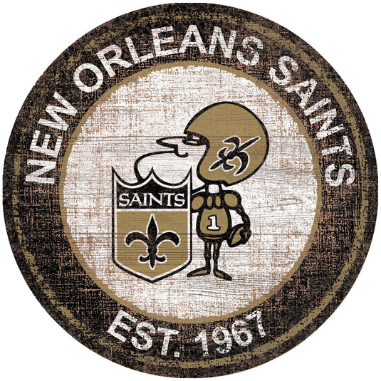 Fan Creations Home Decor New Orleans Saints Heritage Logo Round