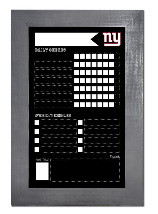 Fan Creations Home Decor New York Giants   Chore Chart Chalkboard 11x19 With Frame