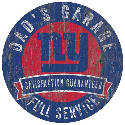 Fan Creations 12" Circle New York Giants Dad's Garage Sign