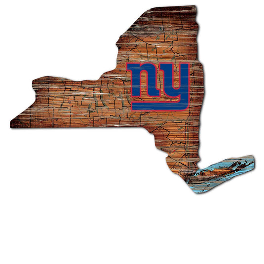 Fan Creations 24" Sign New York Giants Distressed State With Logo Sign