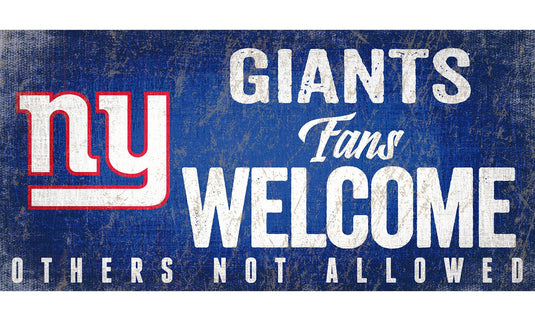 Fan Creations 6x12 Sign New York Giants Fans Welcome Sign