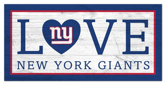 Fan Creations 6x12 Sign New York Giants Love 6x12 Sign
