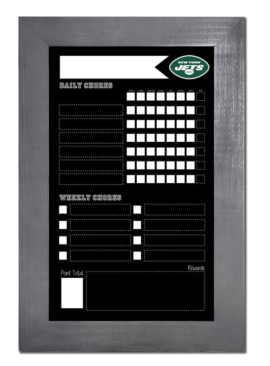 Fan Creations Home Decor New York Jets   Chore Chart Chalkboard 11x19 With Frame