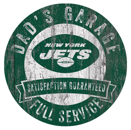 Fan Creations 12" Circle New York Jets Dad's Garage Sign