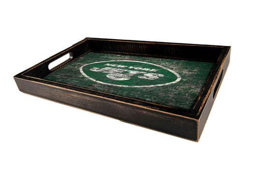 Fan Creations Home Decor New York Jets  Distressed Team Tray With Team Colors