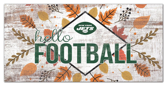 Fan Creations Holiday Home Decor New York Jets Hello Football 6x12