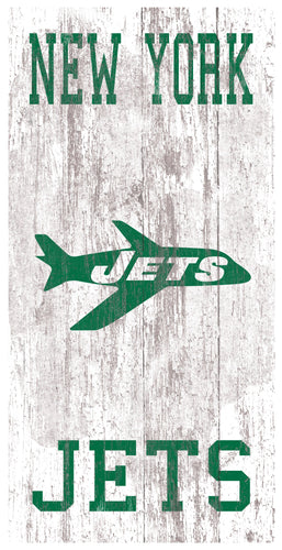 Fan Creations Home Decor New York Jets Heritage Logo W/ Team Name 6x12