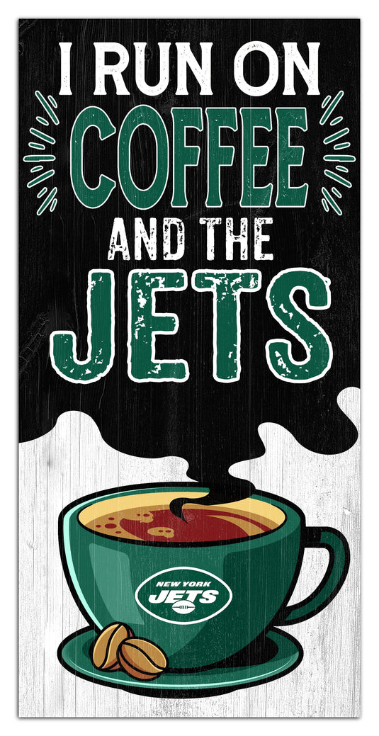 Fan Creations Home Decor New York Jets I Run On Coffee 6x12