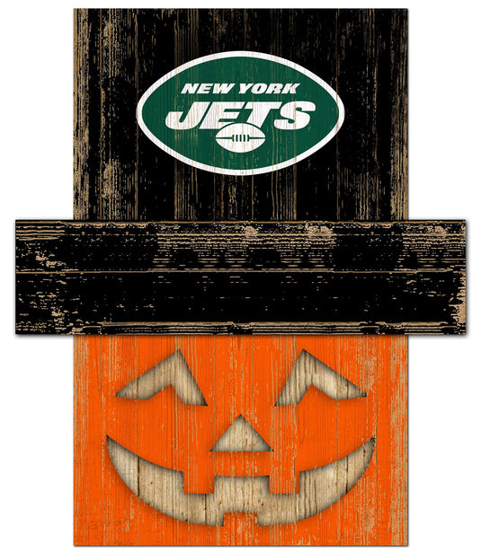 Fan Creations Holiday Decor New York Jets Pumpkin Head With Hat