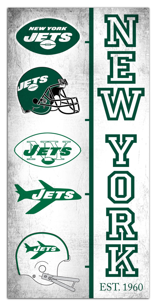 Fan Creations Home Decor New York Jets Team Logo Progression 6x12