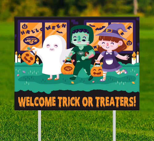 Fan Creations Yard Sign New York Jets Welcome Trick or Treaters Yard Sign