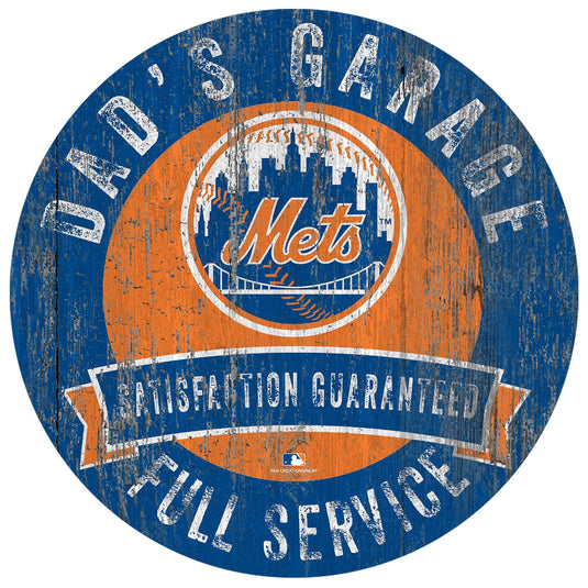 Fan Creations 12" Circle New York Mets Dad's Garage Sign