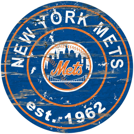 Fan Creations 24" Wall Art New York Mets Distressed 24" Round Sign