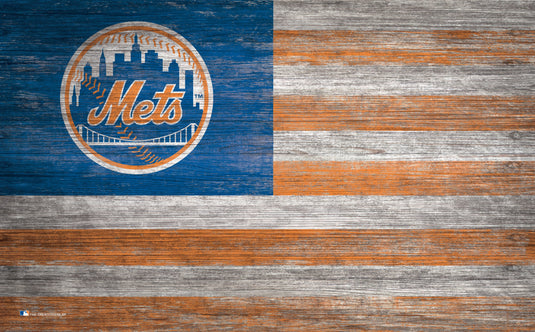 Fan Creations Home Decor New York Mets   Distressed Flag 11x19