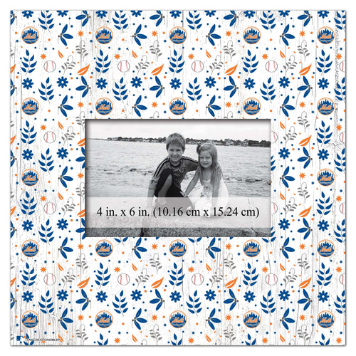 Fan Creations Home Decor New York Mets  Floral Pattern 10x10 Frame