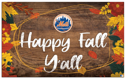 Fan Creations Holiday Home Decor New York Mets Happy Fall Yall 11x19