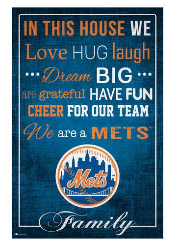 Fan Creations Home Decor New York Mets   In This House 17x26