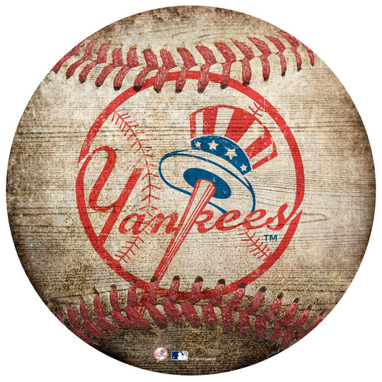Fan Creations Wall Decor New York Yankees 12in Baseball Shaped Sign