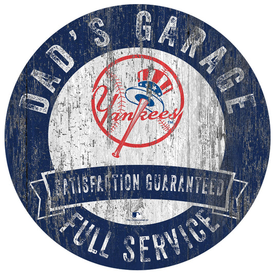 Fan Creations 12" Circle New York Yankees Dad's Garage Sign