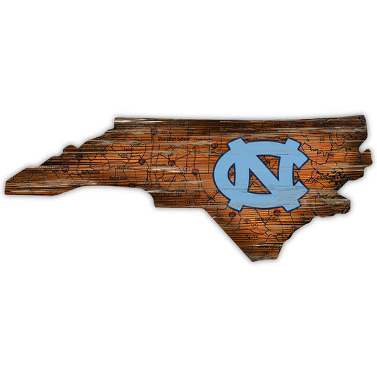 Fan Creations 24" Sign North Carolina Distressed State With Logo Sign