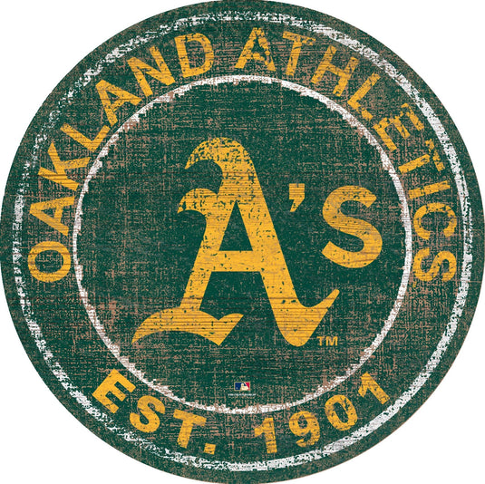 Fan Creations Home Decor Oakland Athletics Heritage Logo Round