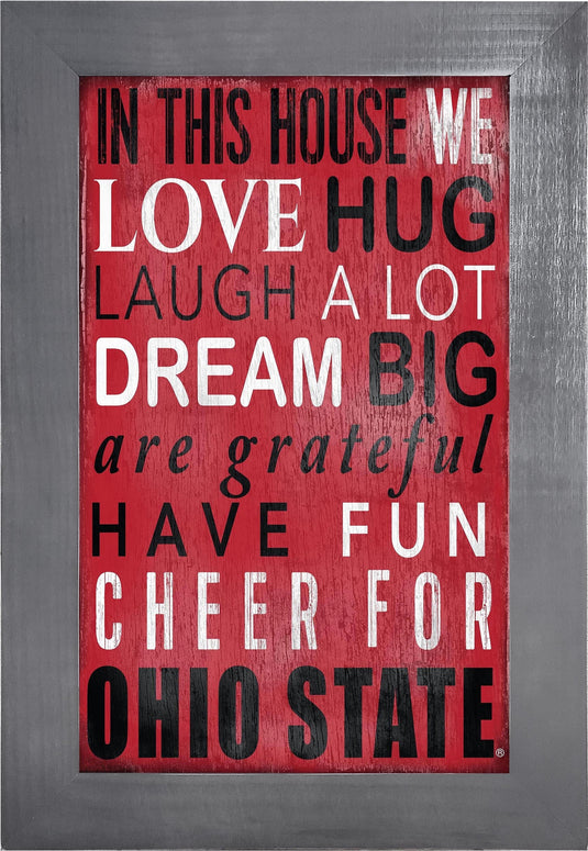 Fan Creations Home Decor Ohio State   Color In This House 11x19 Framed