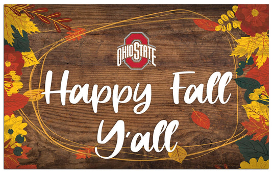 Fan Creations Holiday Home Decor Ohio State Happy Fall Yall 11x19