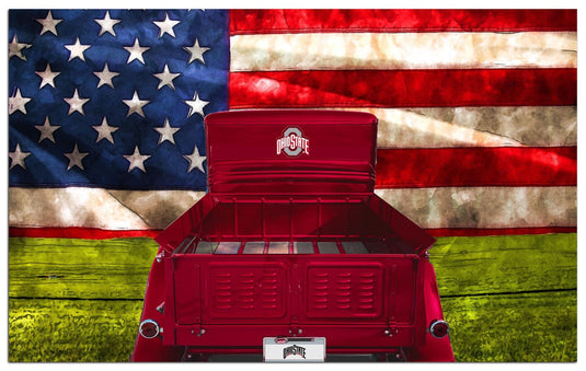 Fan Creations Home Decor Ohio State University  Patriotic Retro Truck 11x19