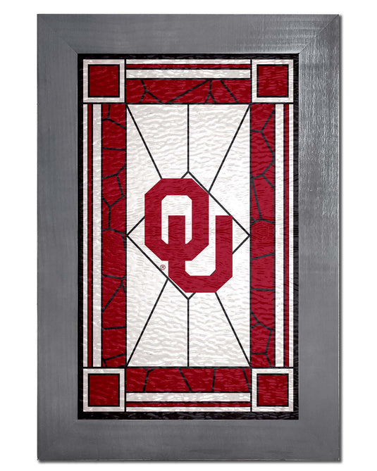 Fan Creations Home Decor Oklahoma   Stained Glass 11x19