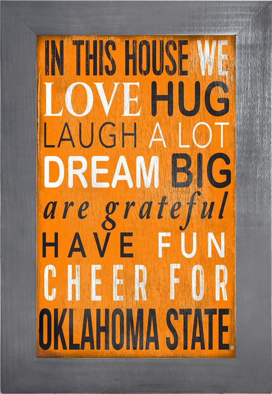 Fan Creations Home Decor Oklahoma State   Color In This House 11x19 Framed