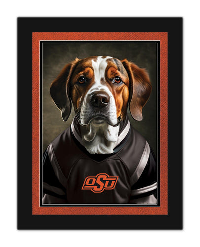 Fan Creations Wall Decor Oklahoma State Dog in Team Jersey 12x16