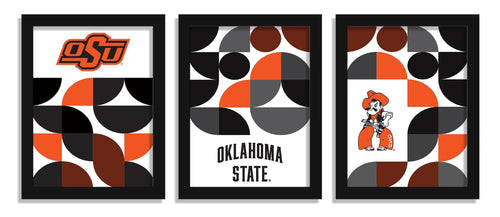 Fan Creations Home Decor Oklahoma State Minimalist Color Pop 12x16 (set of 3)