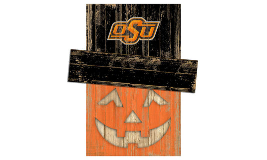 Fan Creations Holiday Decor Oklahoma State Pumpkin Head With Hat