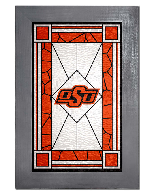 Fan Creations Home Decor Oklahoma State   Stained Glass 11x19
