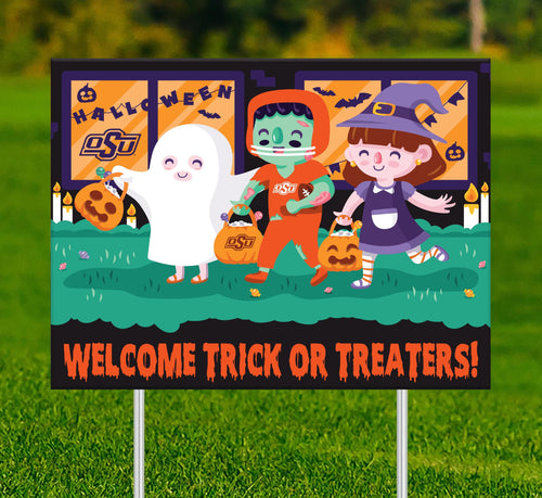 Fan Creations Yard sign Oklahoma State Welcome Trick or Treaters Yard Sign