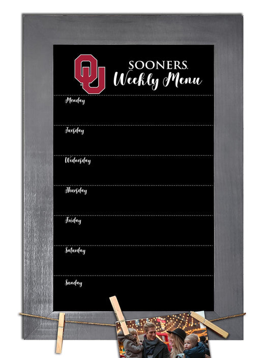 Fan Creations Home Decor Oklahoma   Weekly Chalkboard With Frame & Clothespins