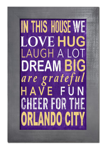 Fan Creations Home Decor Orlando City   Color In This House 11x19 Framed