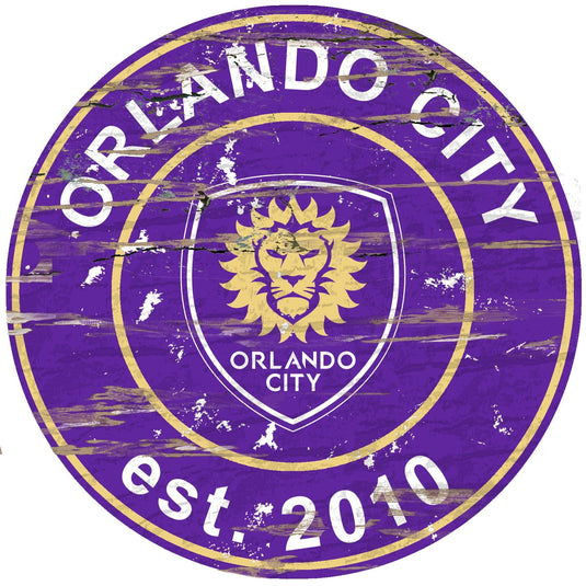 Fan Creations 24" Wall Art Orlando City Distressed 24" Round Sign