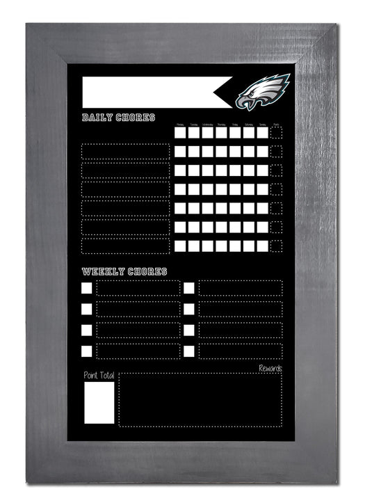 Fan Creations Home Decor Philadelphia Eagles   Chore Chart Chalkboard 11x19 With Frame