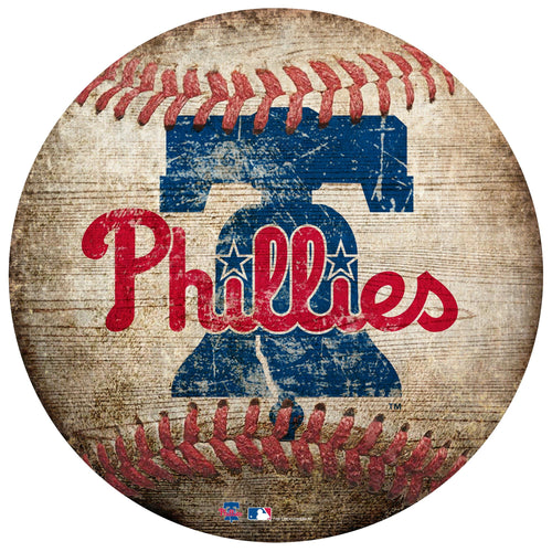 Fan Creations Wall Decor Philadelphia Phillies 12in Baseball Shaped Sign