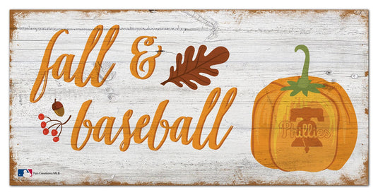 Fan Creations Holiday Home Decor Philadelphia Phillies Fall and Baseball 6x12