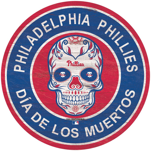 Fan Creations Holiday Home Decor Philadelphia Phillies Sugar Skull Circle